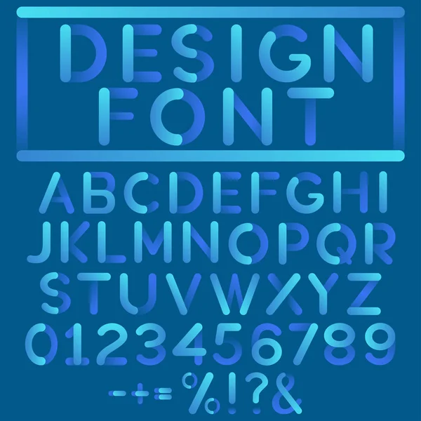 Alfabeto creativo di design, numeri e simboli . — Vettoriale Stock