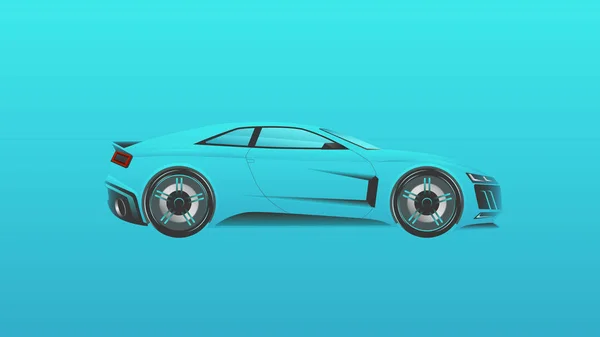 Eenvoudig Design Super Auto Foto Realistische Blauwe Sport Auto Vector — Stockvector