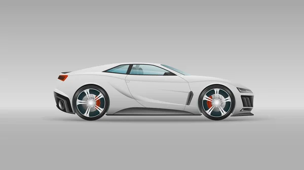 Realistische Design Sport Auto Sjabloon Vector Geïsoleerde Auto Witte Achtergrond — Stockvector