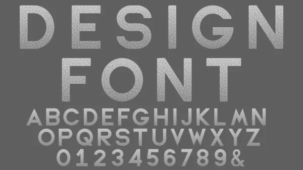Alfabeto de design criativo, números com textura. Vetor abstrato —  Vetores de Stock