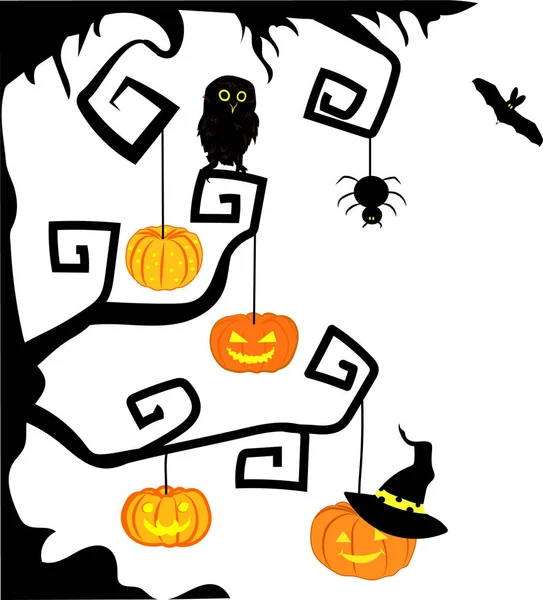 Happy halloween. Halloween night. illustration of a happy halloween hanging decoration, Funny abstract hand drawn happy halloween. Freaky black hat, evil pumpkin, cute black