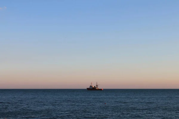 Ship Sea Beautiful Seascape Sunset — Stock Photo, Image