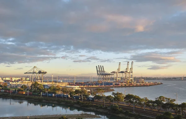 Fergusson Konteyner Terminalyargıçlar Bay Auckland, Gün doğumunda Yeni Zelanda