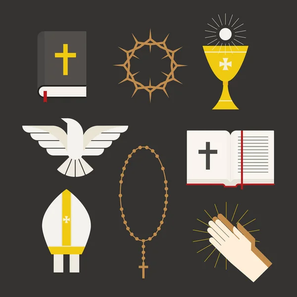 Objet Catholique Illustration Vectorielle Minimale Style Design Plat — Image vectorielle