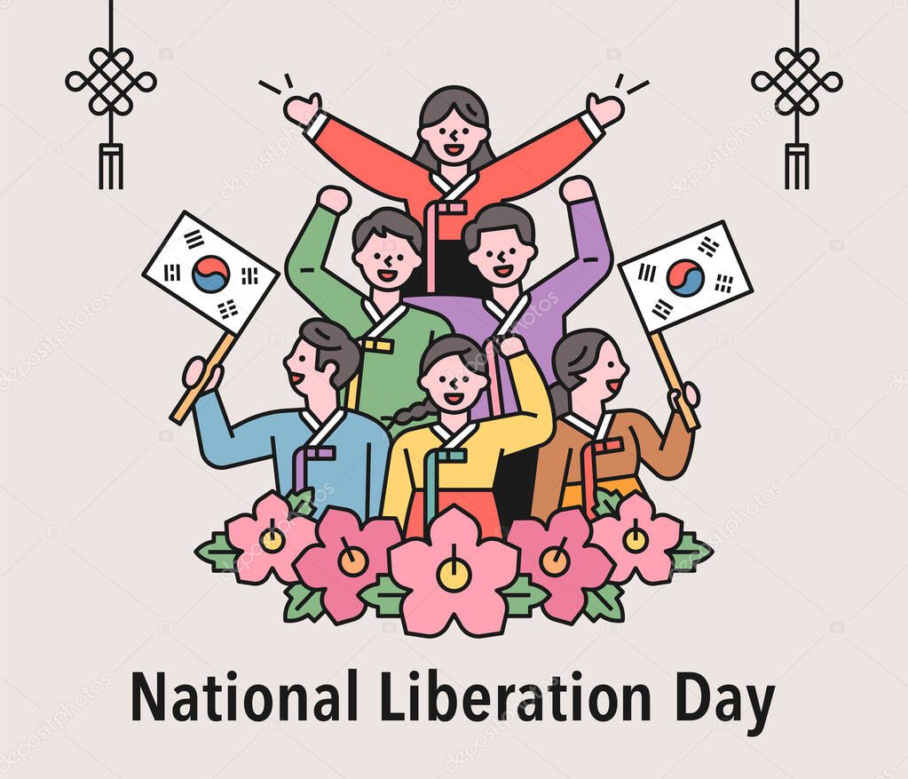 National Liberation Day poster. flat design style minimal vector illustration.