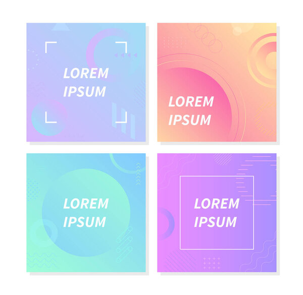 Neon color gradient background template.