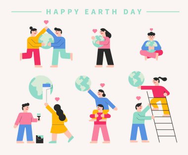 Gezegeni koruyan birçok insan.