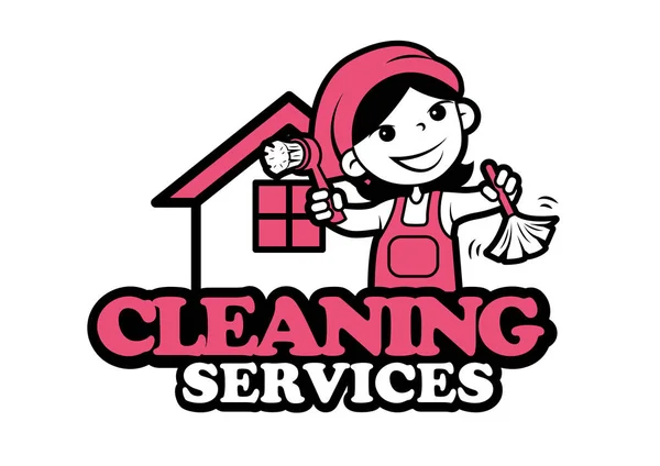 Empregada Doméstica Feliz Mulheres Trabalhadoras Serviços Limpeza Desenhos Animados Personagem — Vetor de Stock
