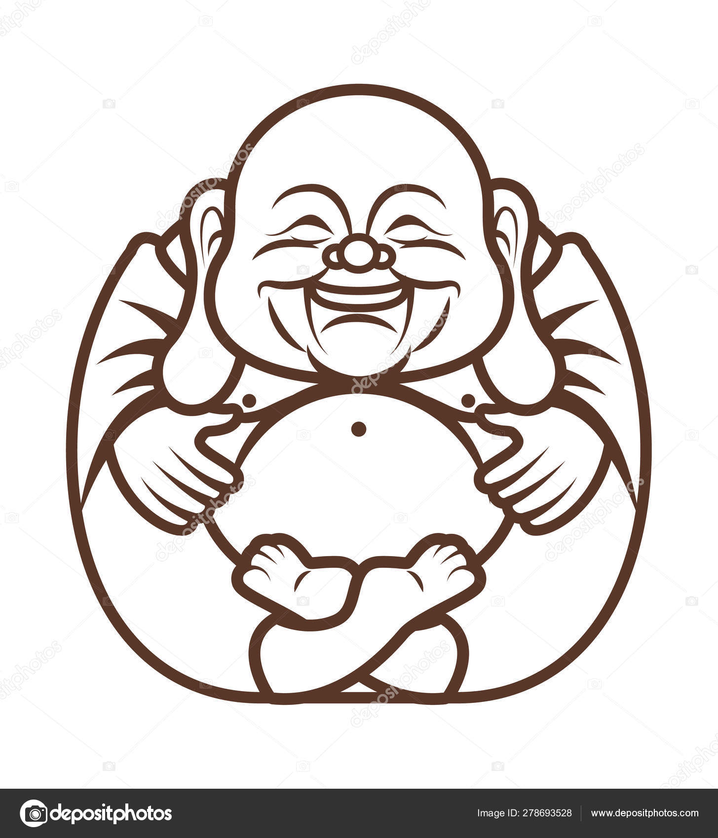 Laughing Buddha Drawing Head