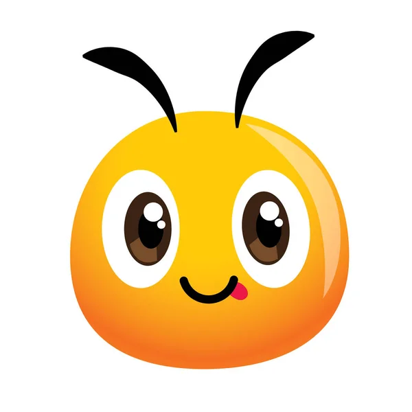 Vector Cute Bee Head Mascot Farm Healthy Natural Food Mascot — Stock Vector