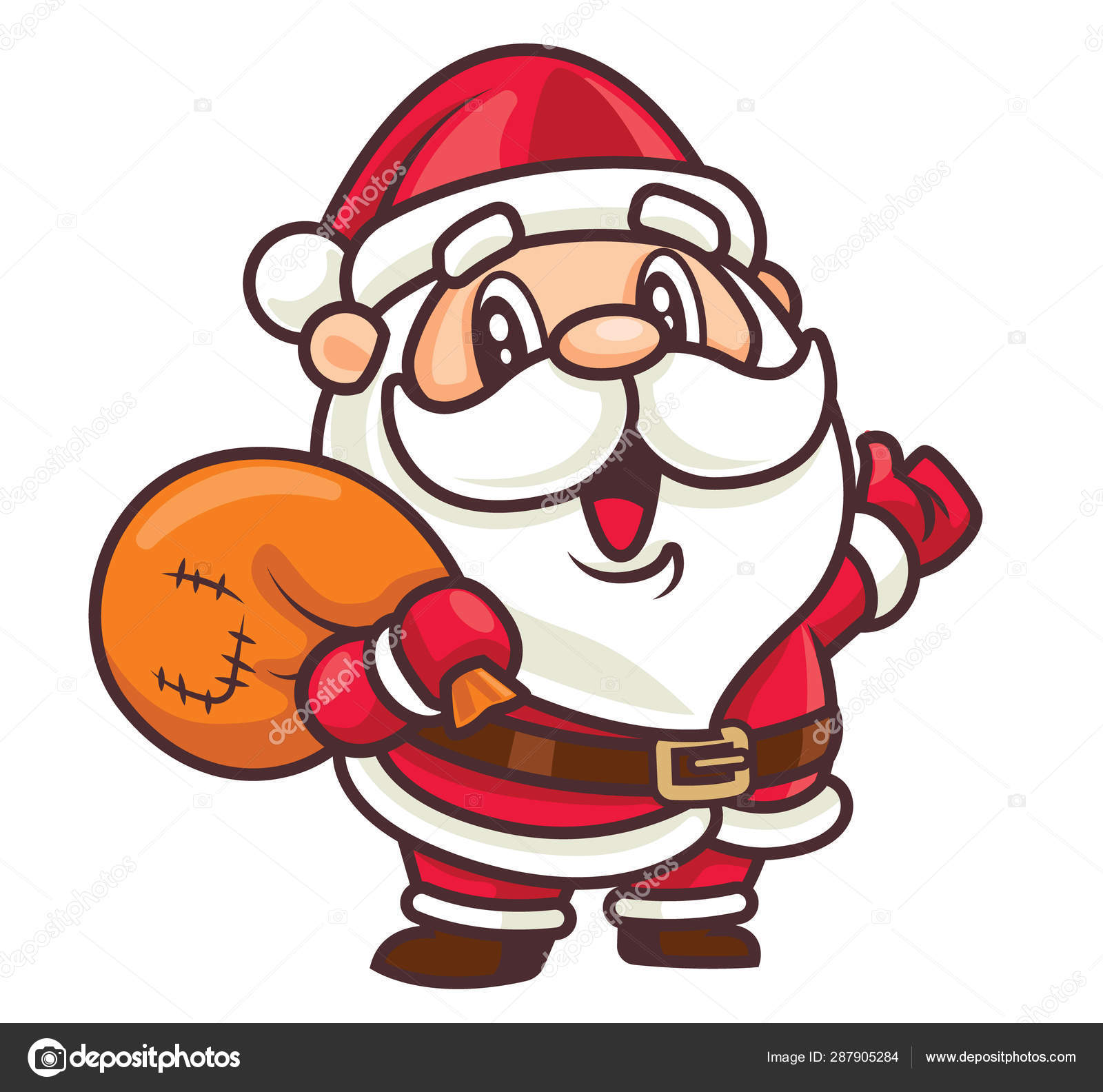 Download Merry Christmas Cartoon Cute Santa Claus Mascot Carrying ...