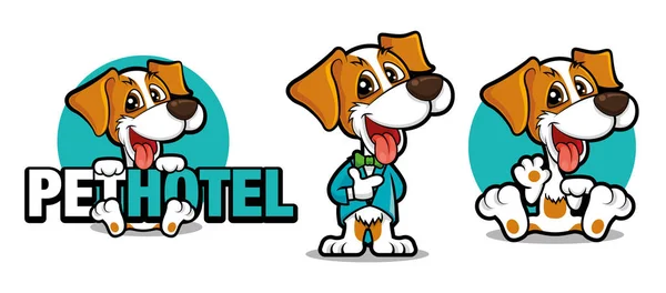 Cute Dog Holding Big Signboard Cute Dog Mascot Series Dog — Stock Vector