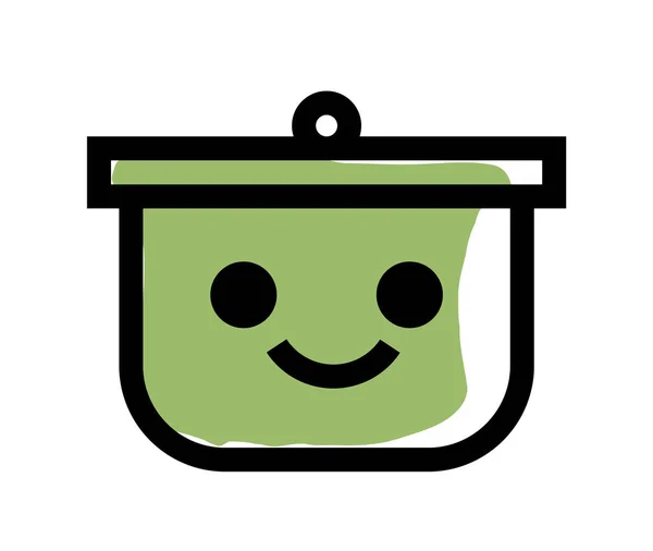 Καρτούν Χαριτωμένο Πράσινο Pot Σύμβολο Χαρακτήρα Διάνυσμα — Διανυσματικό Αρχείο