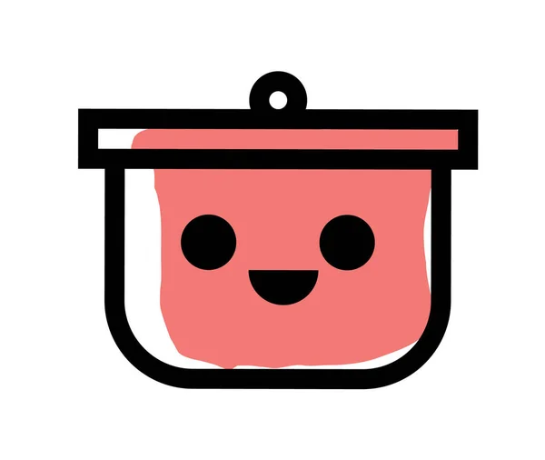 Cartoon Schattig Roze Pot Pictogram Karakter Vector — Stockvector