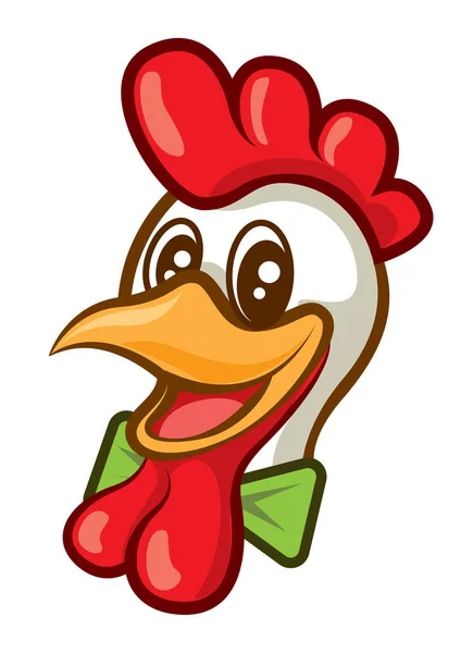 Personaje Cabeza Pollo Dibujos Animados Vector — Archivo Imágenes Vectoriales