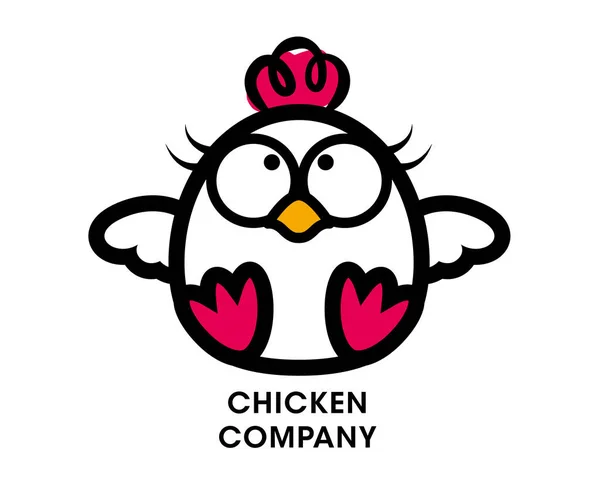 Mignon Personnage Mascotte Poulet Pour Entreprise Volaille Logo Vectoriel — Image vectorielle