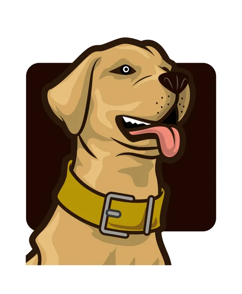 Friendly Golden Retriever Dog Illustration Dark Background Vector — Stock Vector