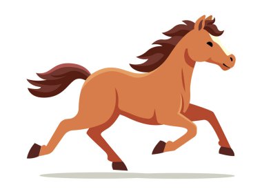 At 2026 yılında, koşan bir at klipsi sanatının karikatür çizimi