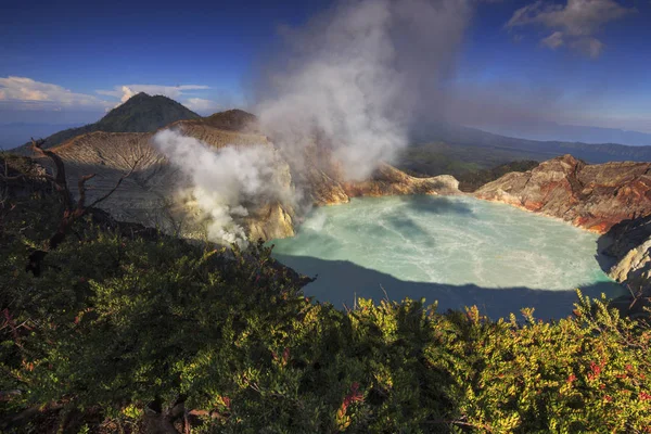 Ijen Crater Più Grande Lago Crateri Java — Foto Stock
