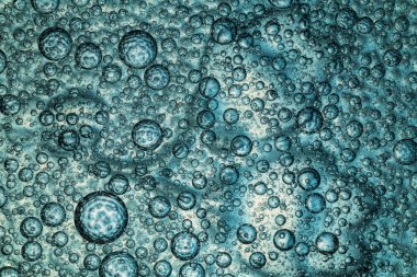 Makro yağ ve su parlak arka plan ve Turkuaz rengi