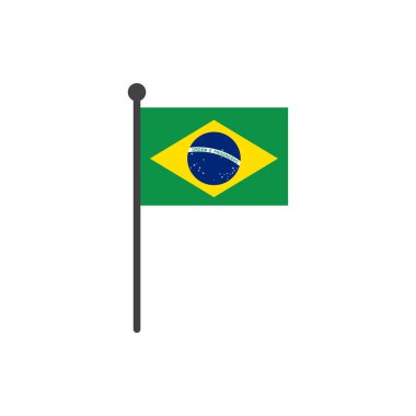 Beyaz arka plan üzerinde izole kutup simge vektör ile Brezilya bayrağı