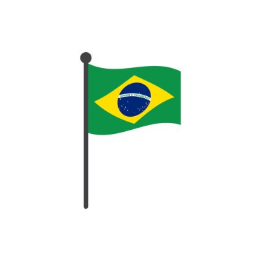 Beyaz arka plan üzerinde izole kutup simge vektör ile Brezilya bayrağı