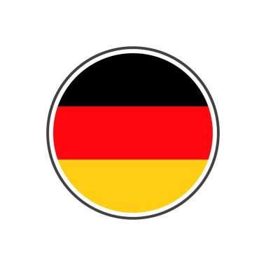 Beyaz arka plan üzerinde izole simge vektör ile daire Almanya bayrağı