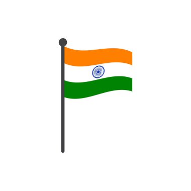 Beyaz arka plan üzerinde izole kutup simge vektör ile Hindistan bayrağı