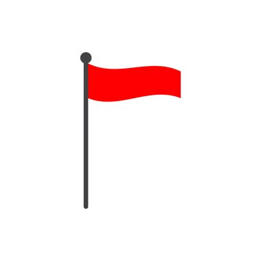 Endonezya bayrağı ile beyaz arka plan üzerinde izole kutup simge vektör