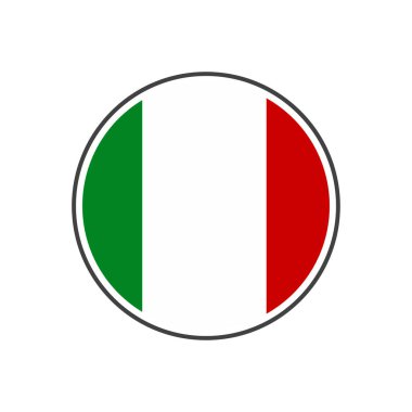 Beyaz arka plan üzerinde izole simge vektör ile daire İtalya bayrağı