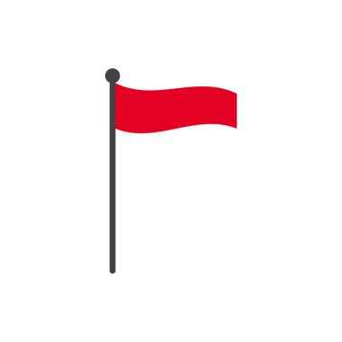 Beyaz arka plan üzerinde izole kutup simge vektör ile Monaco bayrağı