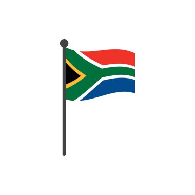 Güney Afrika bayrak direği simge vektör beyaz arka plan üzerinde izole ile