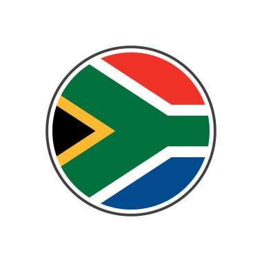 Daire Güney Afrika bayrak beyaz arka plan üzerinde izole simge vektör ile