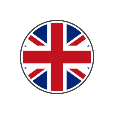 Beyaz arka plan üzerinde izole simge vektör ile daire İngiltere bayrağı