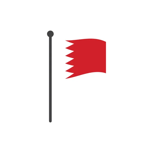 Tanda bahrain dengan pole icon vector diisolasi di latar belakang putih - Stok Vektor