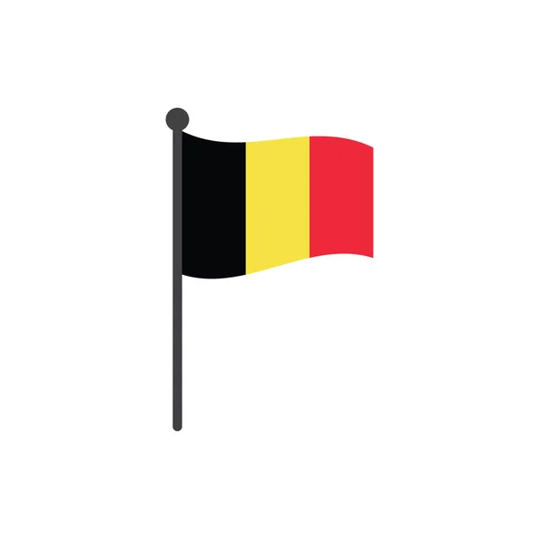 Belgien Flagge mit Polsymbol Vektor isoliert auf weißem Hintergrund — Stockvektor