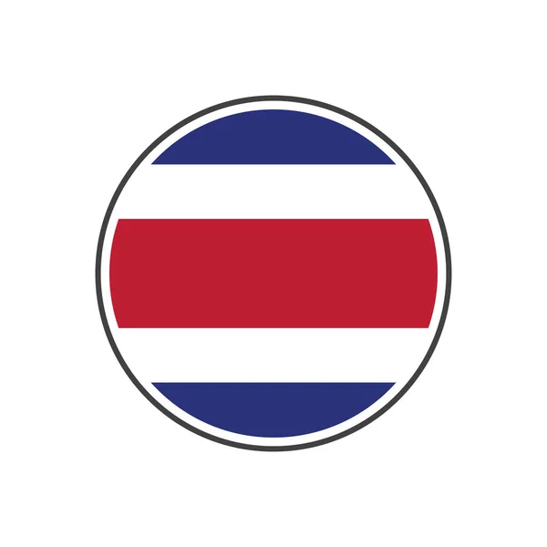 Kreis Costa Rica Flagge mit Symbol-Vektor isoliert auf weißem Hintergrund — Stockvektor