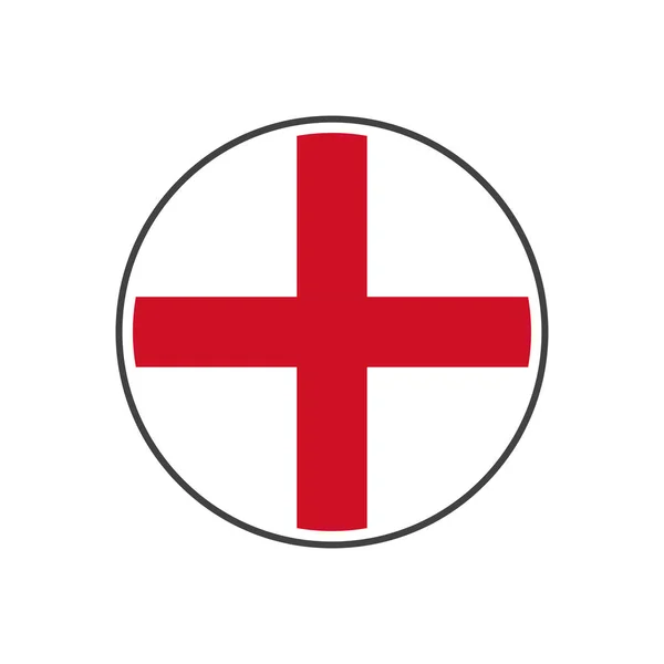 Bandeira do círculo da inglaterra com vetor ícone isolado no fundo branco —  Vetores de Stock