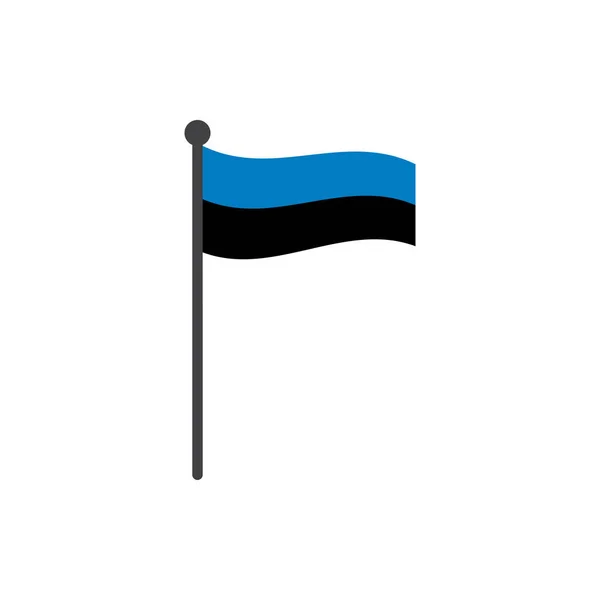 Estonia flag with pole icon vector isolated on white background — Stock Vector