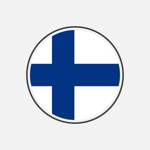 Cirkel finland vlag met pictogram vector geïsoleerd op witte achtergrond — Stockvector