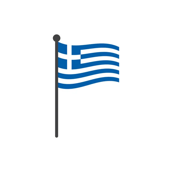 白い背景に分離されたポールのアイコン ベクトルとギリシャの国旗 — ストックベクタ
