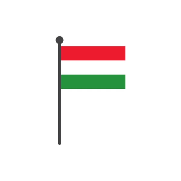 Magyar zászló pole ikon-vektoros elszigetelt fehér background — Stock Vector