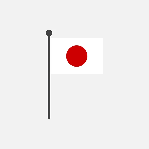 Japão bandeira com vetor ícone pólo isolado no fundo branco — Vetor de Stock