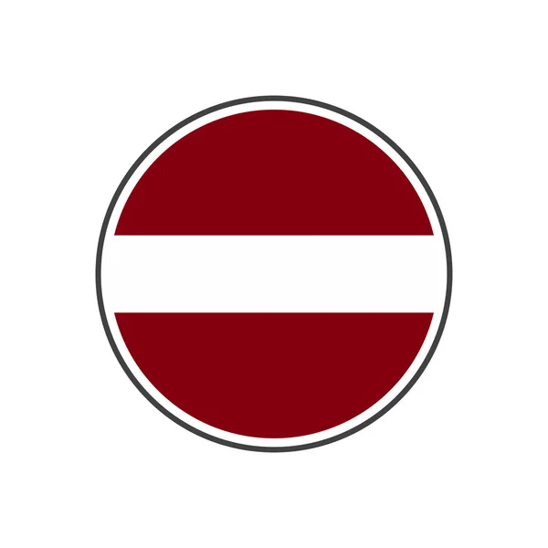 Cercle drapeau latvia avec icône vecteur isolé sur fond blanc — Image vectorielle
