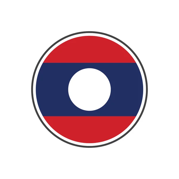Cirkel laos flagga med ikonen vektor isolerad på vit bakgrund — Stock vektor