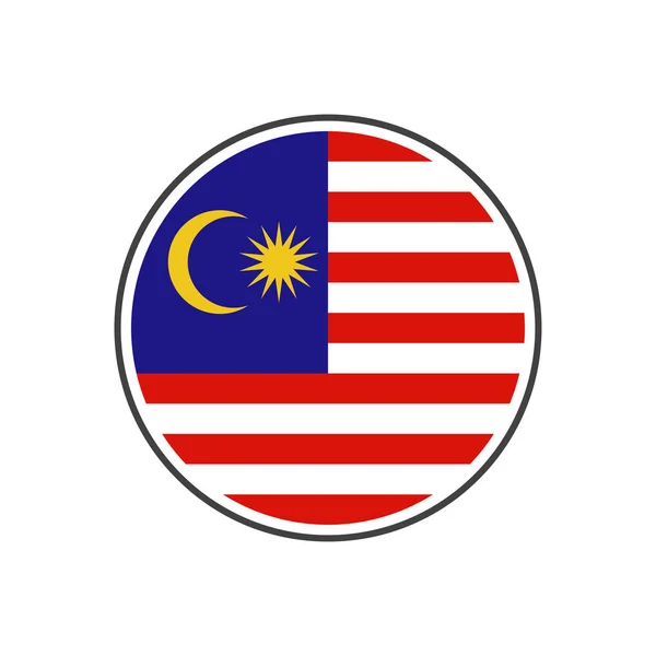 Bandera Circle malaysia con vector icono aislado sobre fondo blanco — Archivo Imágenes Vectoriales