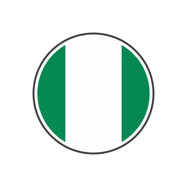 Kreis Nigeria Flagge mit Icon-Vektor isoliert auf weißem Hintergrund — Stockvektor