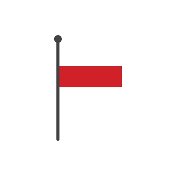 Bandeira poland com vetor ícone pólo isolado no fundo branco —  Vetores de Stock