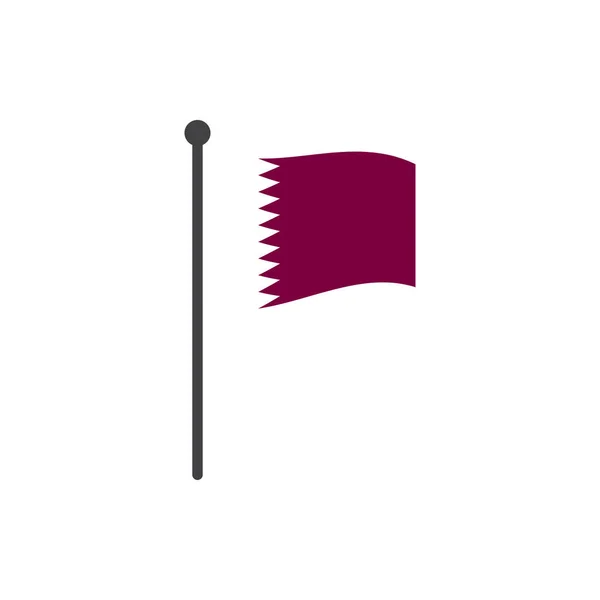 Katar-Flagge mit Polsymbol-Vektor isoliert auf weißem Hintergrund — Stockvektor