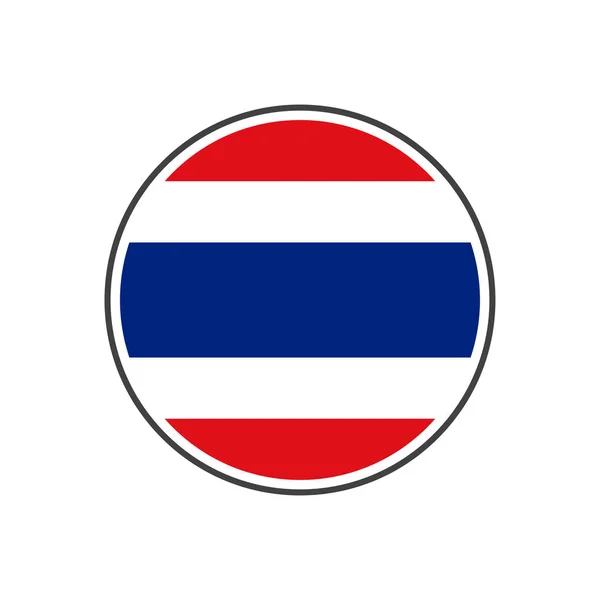 Kreis thailändische Flagge mit Icon-Vektor isoliert auf weißem Hintergrund — Stockvektor